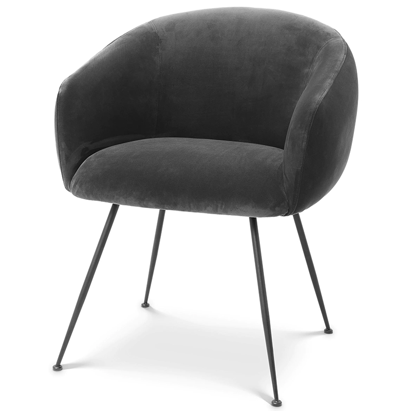 Стул Eichholtz Dining Chair Elbury Dark Grey Серый Черный Стул Eichholtz Dining Chair Elbury Dark Grey Серый Черный в Барнауле | Loft Concept