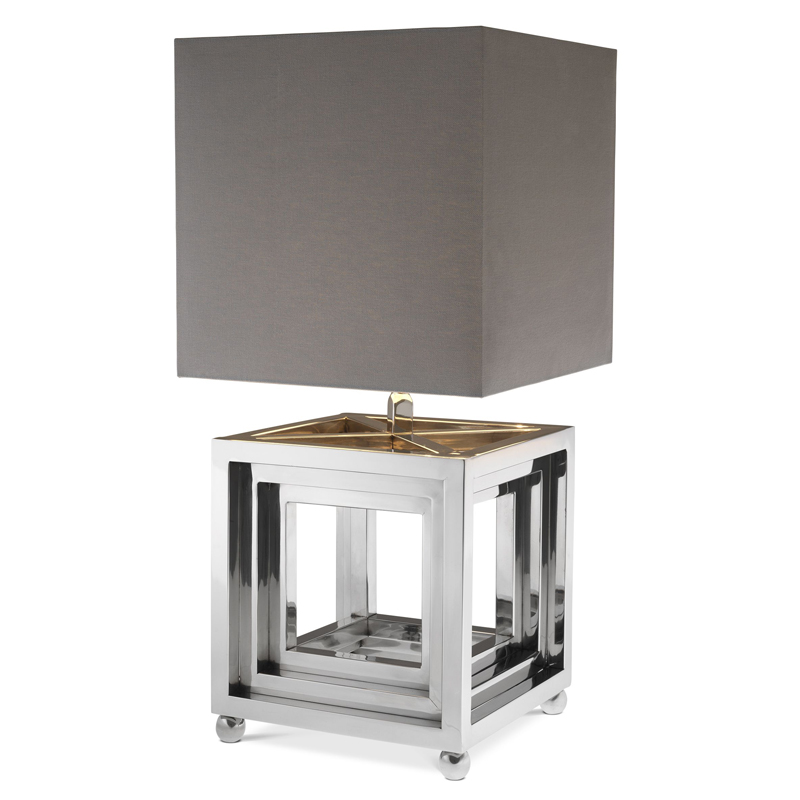 Настольная лампа Eichholtz Table Lamp Bellagio Никель Серый Настольная лампа Eichholtz Table Lamp Bellagio Никель Серый в Барнауле | Loft Concept