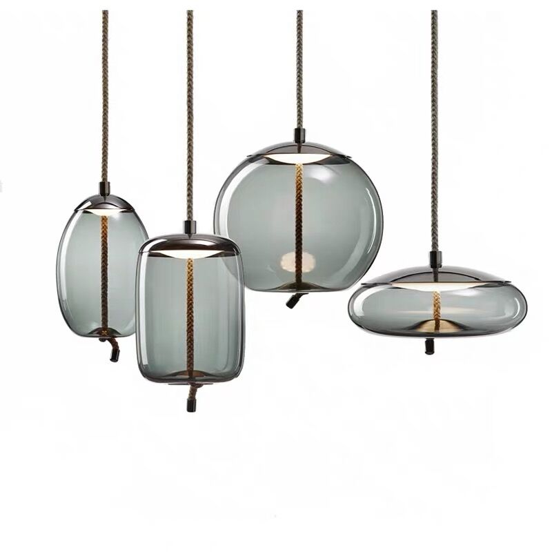 Подвесной светильник KNOT Small Gray glass Серый (Gray) Серебряный Подвесной светильник KNOT Small Gray glass Серый (Gray) Серебряный в Барнауле | Loft Concept