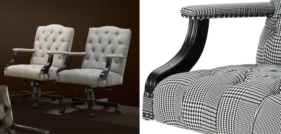 Офисное кресло Eichholtz Desk Chair Burchell black & white Офисное кресло Eichholtz Desk Chair Burchell black & white - Loft-Concept в Барнауле