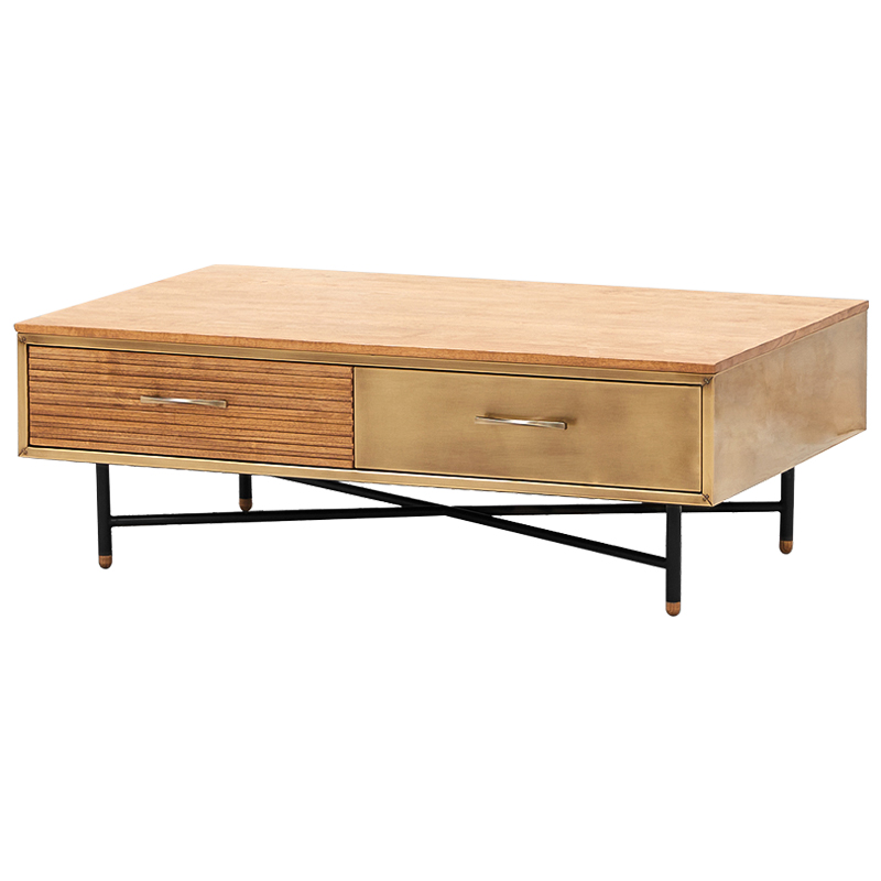 Кофейный стол Massy Coffee Table Древесина Латунь Черный Кофейный стол Massy Coffee Table Древесина Латунь Черный в Барнауле | Loft Concept