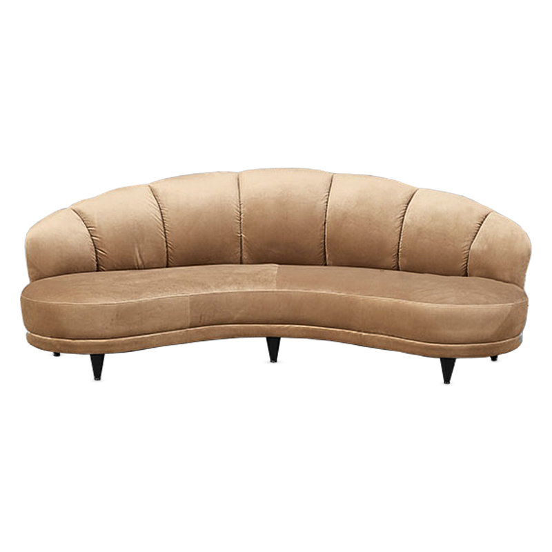 Диван Vanilla Croissant Sofa Бежевый Черный в Барнауле | Loft Concept 
