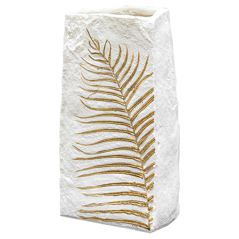 Ваза Ancient Fossil Vase 33 см Белый Золотой Ваза Ancient Fossil Vase 33 см Белый Золотой в Барнауле | Loft Concept