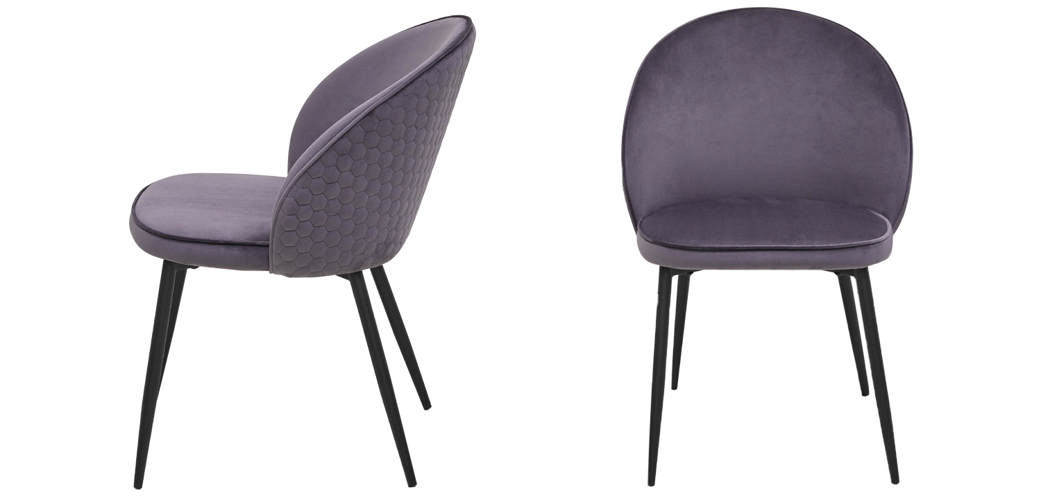 Стул с бархатной обивкой на металлических ножках Hexagon Pattern Chair - фото