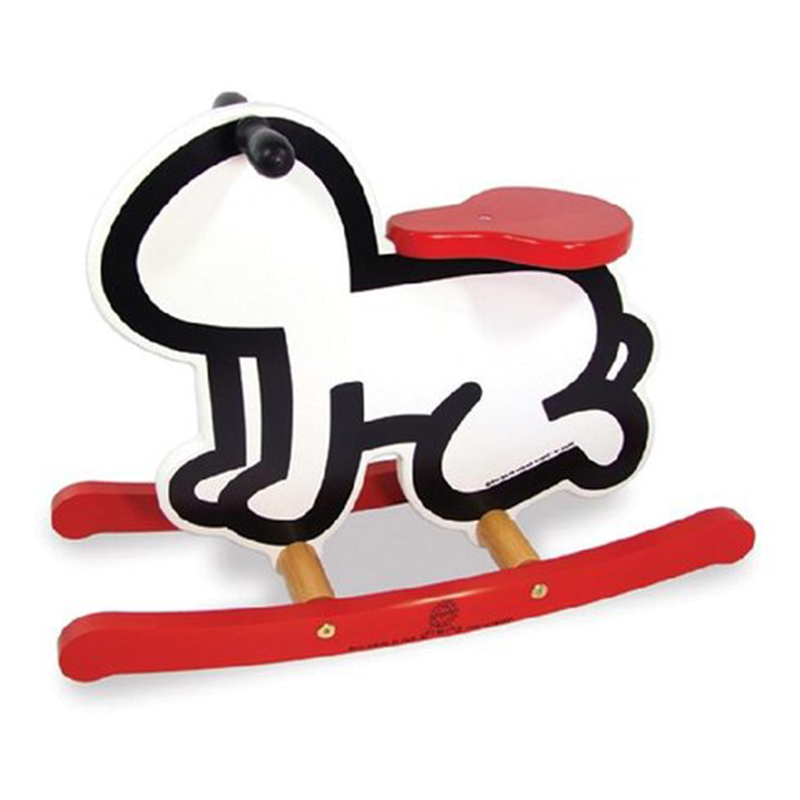 Детская деревянная качалка VILAC KEITH HARING ROCKER BABY TOY-WHITE Красный Черный Белый Детская деревянная качалка VILAC KEITH HARING ROCKER BABY TOY-WHITE Красный Черный Белый в Барнауле | Loft Concept