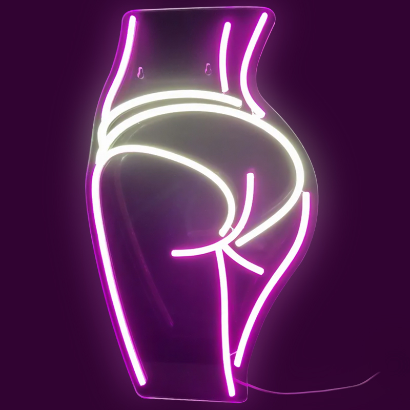 Неоновая настенная лампа Intrigue Neon Wall Lamp Лиловый Желтый в Барнауле | Loft Concept 