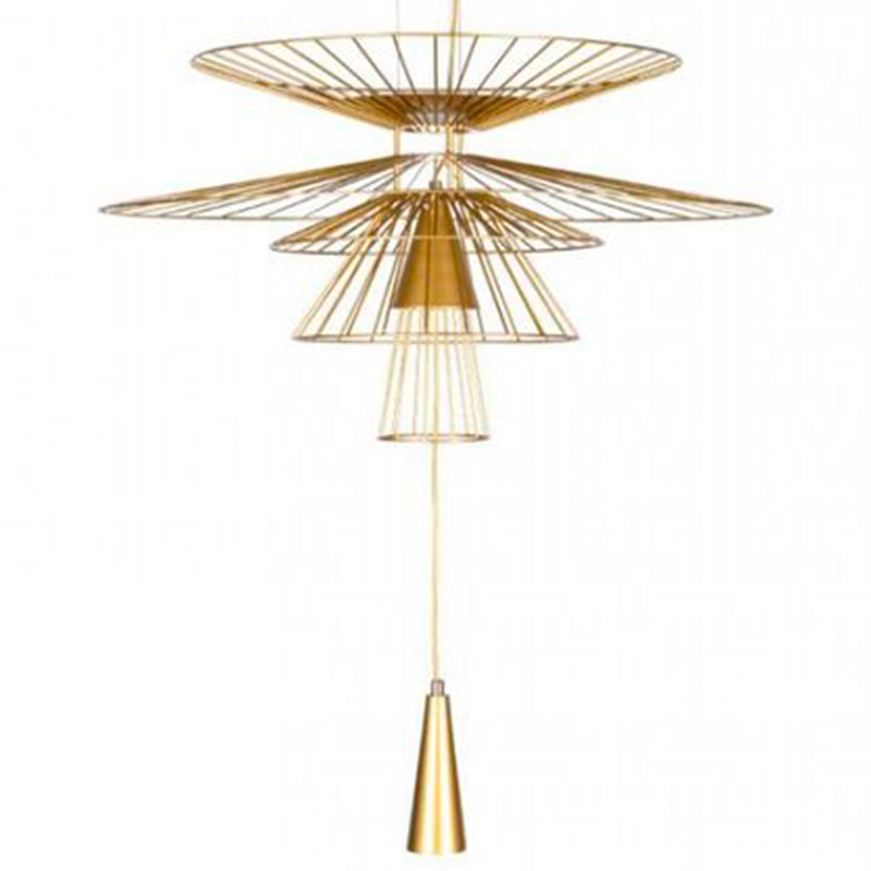 Люстра с металлическим плафоном Shade Metal Chandelier 100 см Золотой Люстра с металлическим плафоном Shade Metal Chandelier 100 см Золотой в Барнауле | Loft Concept