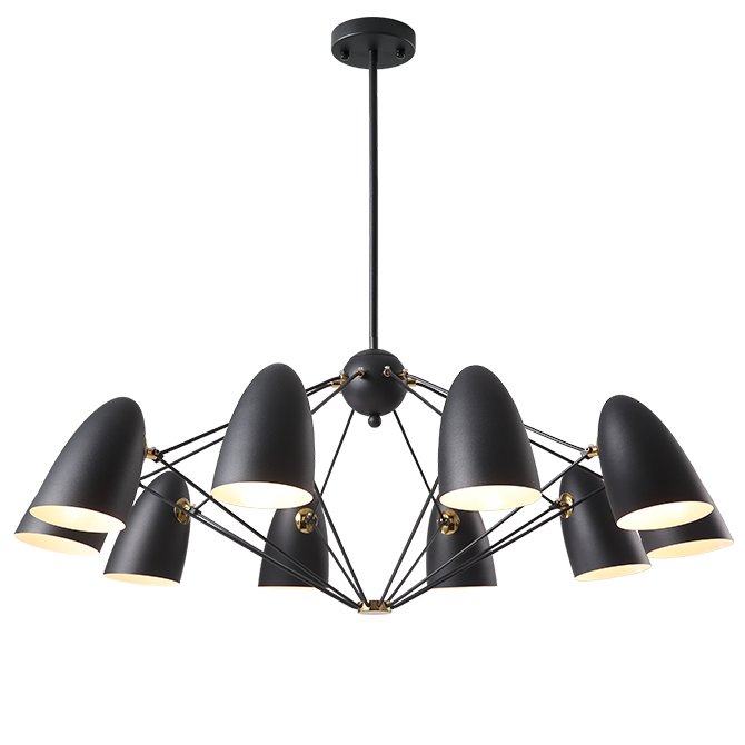 Люстра JLYLITE 10-Light Sputnik Chandelier Black Черный в Барнауле | Loft Concept 