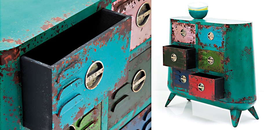 Комод металлический с цветными ящиками Retro Futurismo chest VI Комод металлический с цветными ящиками Retro Futurismo chest VI - Loft-Concept в Барнауле