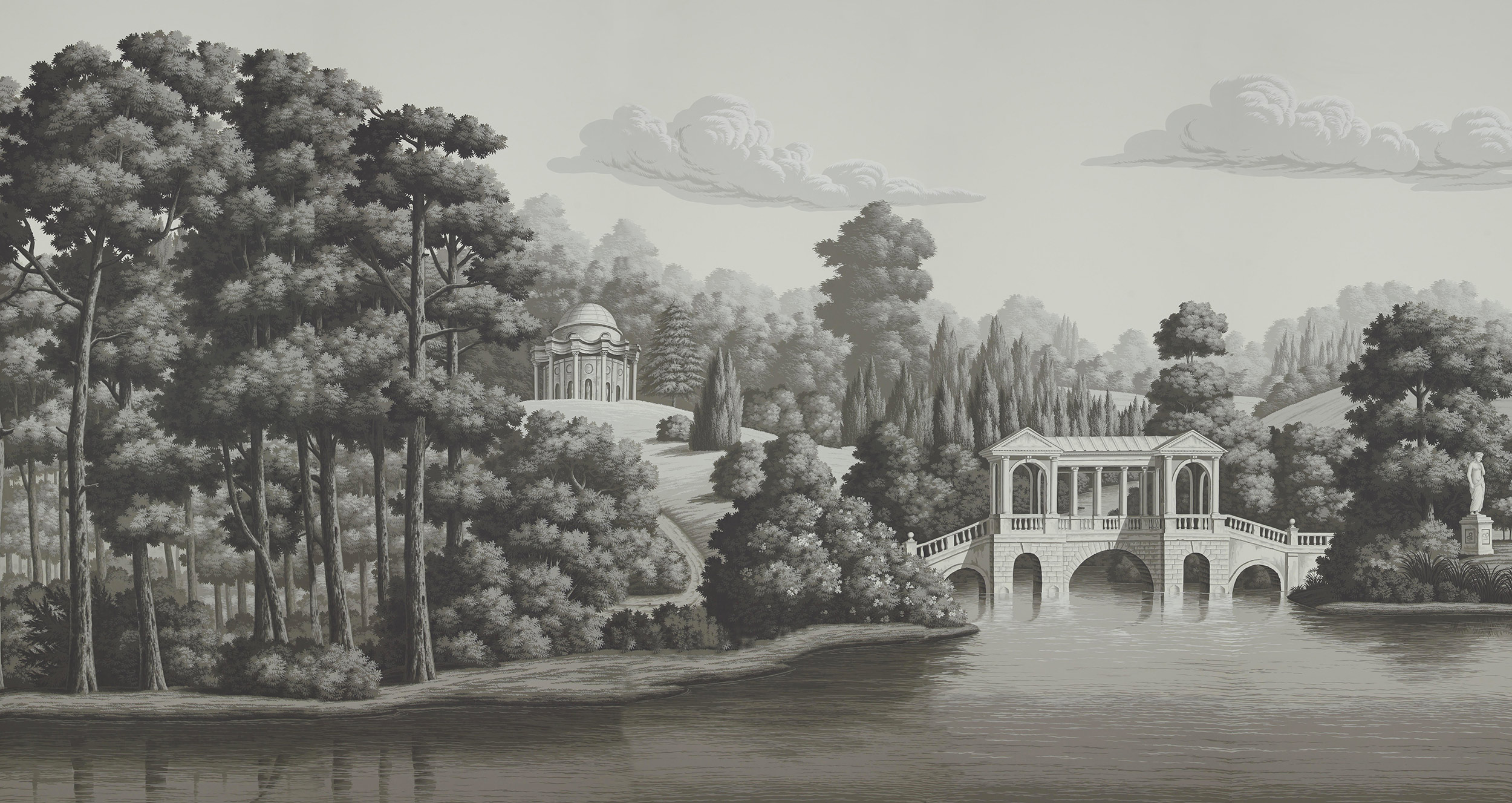 Обои ручная роспись English Landscape Eau Forte on scenic paper Обои ручная роспись English Landscape Eau Forte on scenic paper - постер Loft-Concept в Барнауле