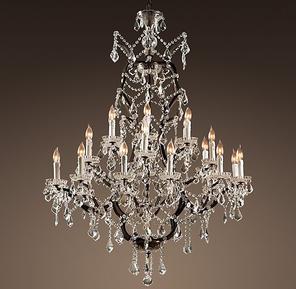 Люстра 19TH C. ROCOCO IRON & CLEAR CRYSTAL 25 Прозрачное Стекло Бурая ржавчина в Барнауле | Loft Concept 