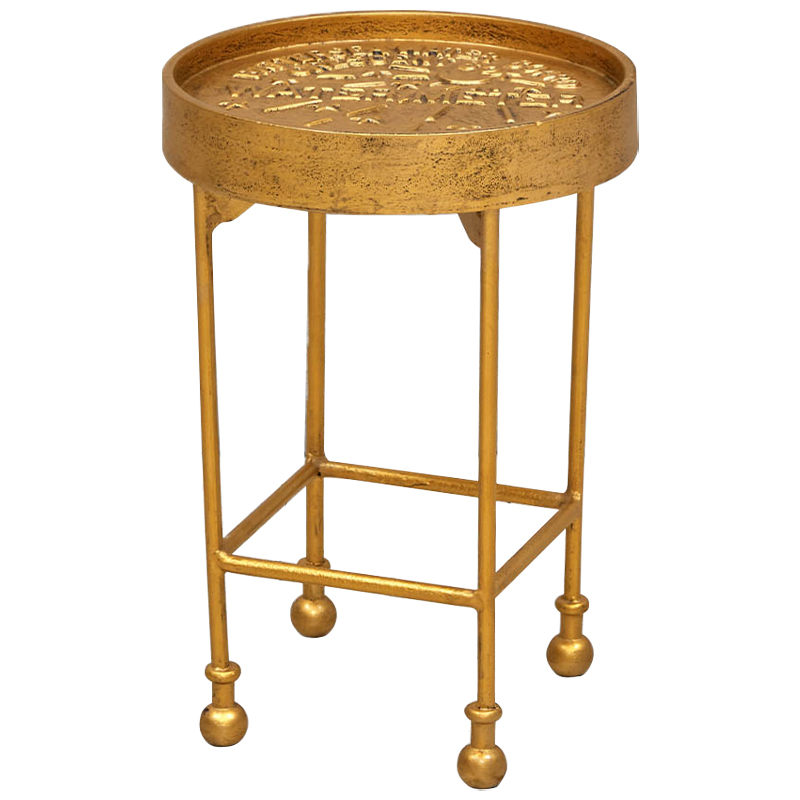 Приставной круглый столик Alain Gold Side Table Золотой Приставной круглый столик Alain Gold Side Table Золотой в Барнауле | Loft Concept