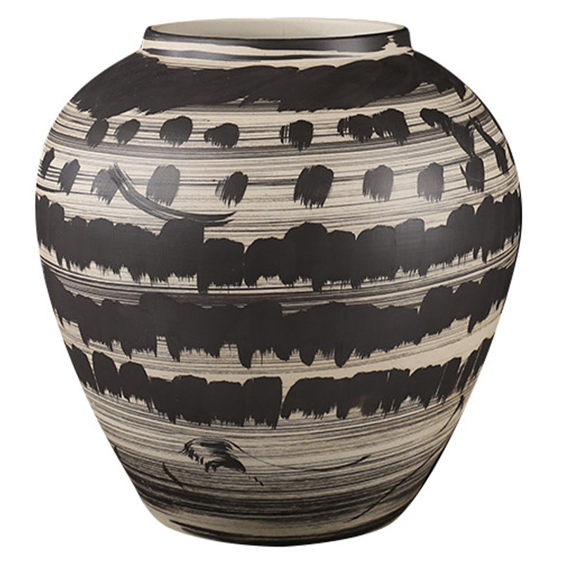Ваза Kamaria Beige Black Vase Бежевый Черный Ваза Kamaria Beige Black Vase Бежевый Черный в Барнауле | Loft Concept