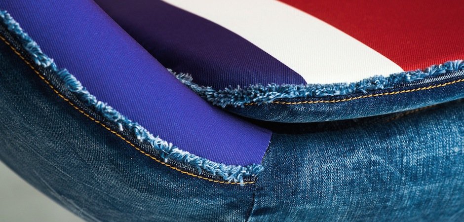 Кресло яйцо Egg Union Jack Denim Кресло яйцо Egg Union Jack Denim - Loft-Concept в Барнауле