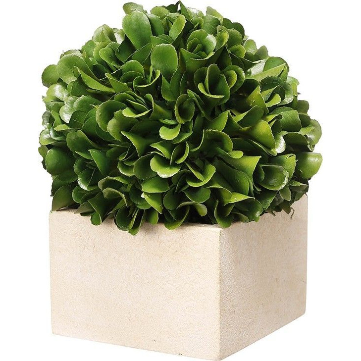 Декоративный искусственное растение Square boxwood Зеленый Бежевый Декоративный искусственное растение Square boxwood Зеленый Бежевый в Барнауле | Loft Concept