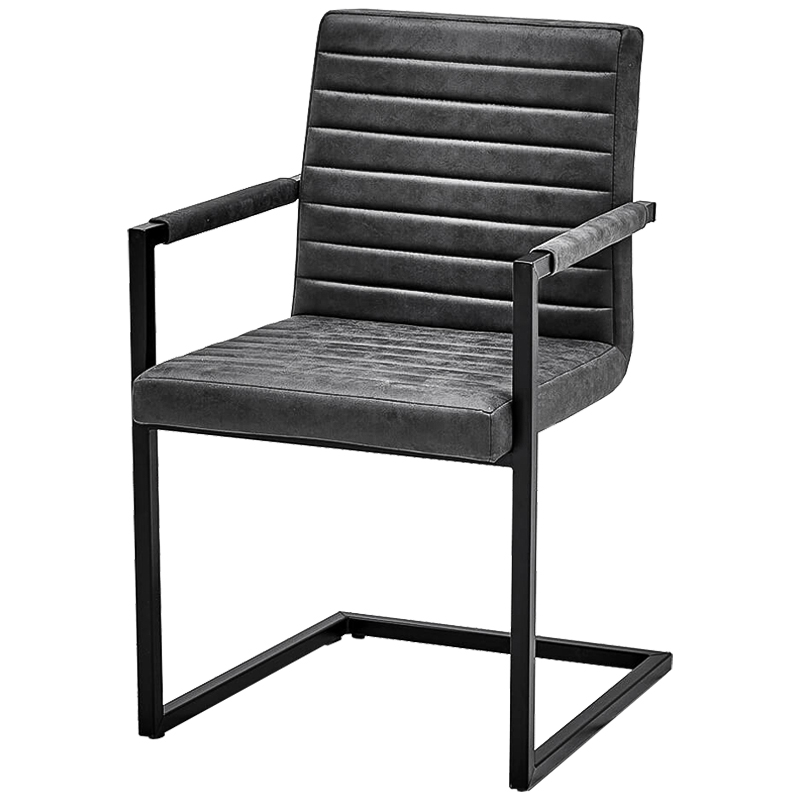 Стул с подлокотниками Dalak Stool Grey Черный Серый Стул с подлокотниками Dalak Stool Grey Черный Серый в Барнауле | Loft Concept