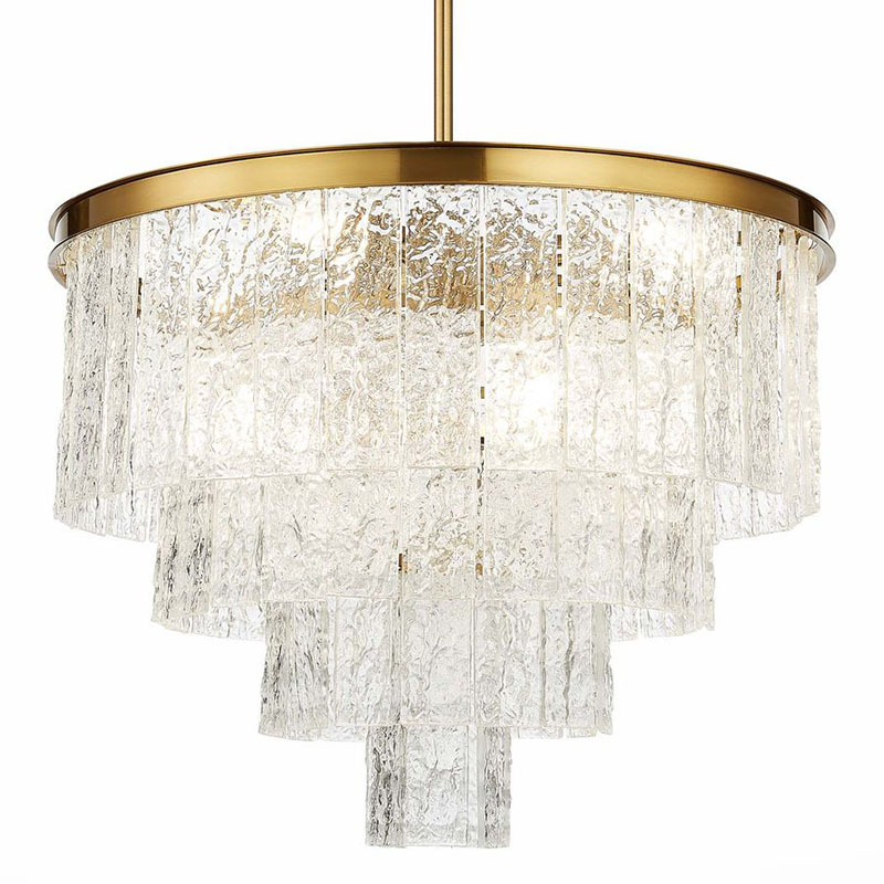 Люстра Renea Textured Glass Chandelier Brass D60 Латунь Прозрачное Стекло Люстра Renea Textured Glass Chandelier Brass D60 Латунь Прозрачное Стекло в Барнауле | Loft Concept