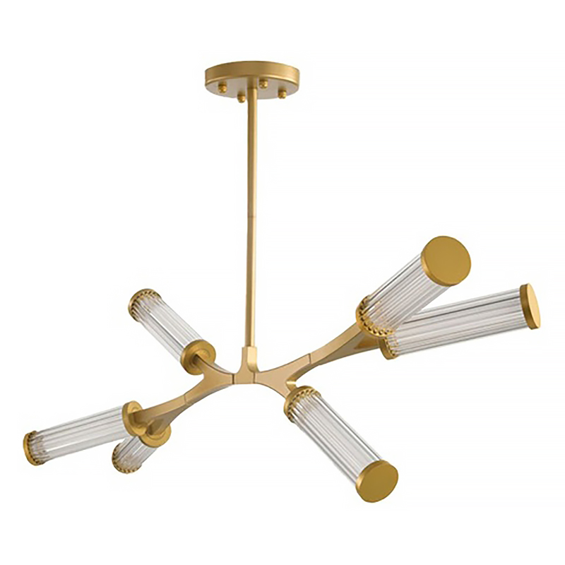 Люстра Cylinder Branches Chandelier Gold 6 Золотой Прозрачный Люстра Cylinder Branches Chandelier Gold 6 Золотой Прозрачный в Барнауле | Loft Concept