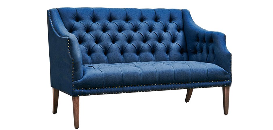 Диван Morton Capitone Sofa Диван синий лен Диван Morton Capitone Sofa Диван синий лен - Loft-Concept в Барнауле