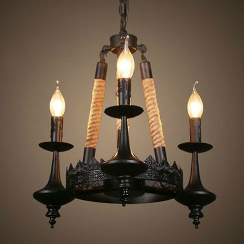 Люстра 3-Light Rustic Chandelier Черный Люстра 3-Light Rustic Chandelier Черный в Барнауле | Loft Concept