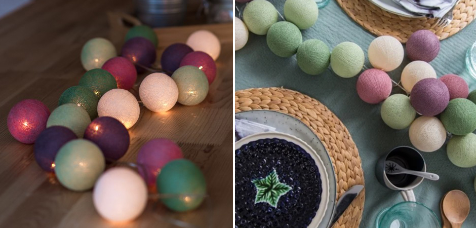 Гирлянда хлопковые фонарики Сotton Ball Forest Fruit - Loft-Concept в Барнауле