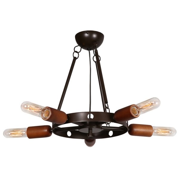 Люстра Loft Star Pendant 5 Ring Черный Коричневый Люстра Loft Star Pendant 5 Ring Черный Коричневый в Барнауле | Loft Concept