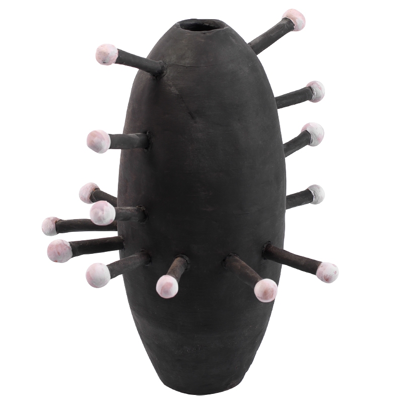 Ваза Kwanza Round Spikes Vase Черный Розовый Ваза Kwanza Round Spikes Vase Черный Розовый в Барнауле | Loft Concept