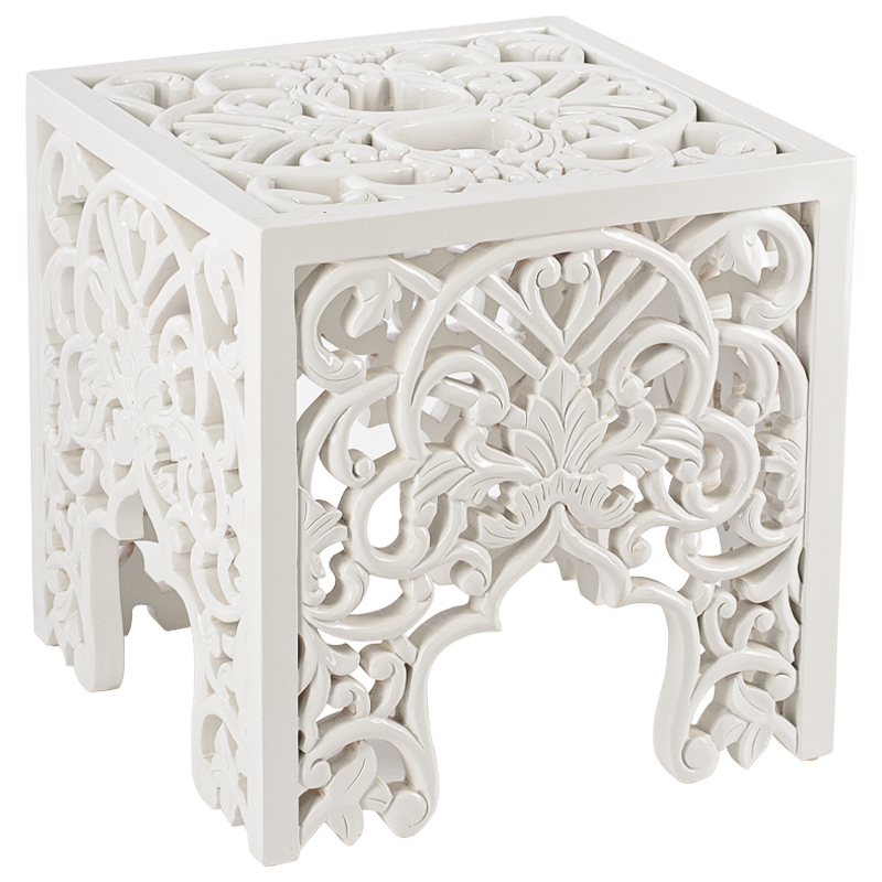 Приставной стол Side Table White lace Белый Приставной стол Side Table White lace Белый в Барнауле | Loft Concept