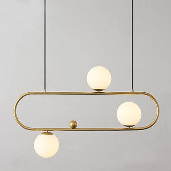 Люстра Horizontal Balls Balance Brass 3 Латунь Белый Люстра Horizontal Balls Balance Brass 3 Латунь Белый в Барнауле | Loft Concept