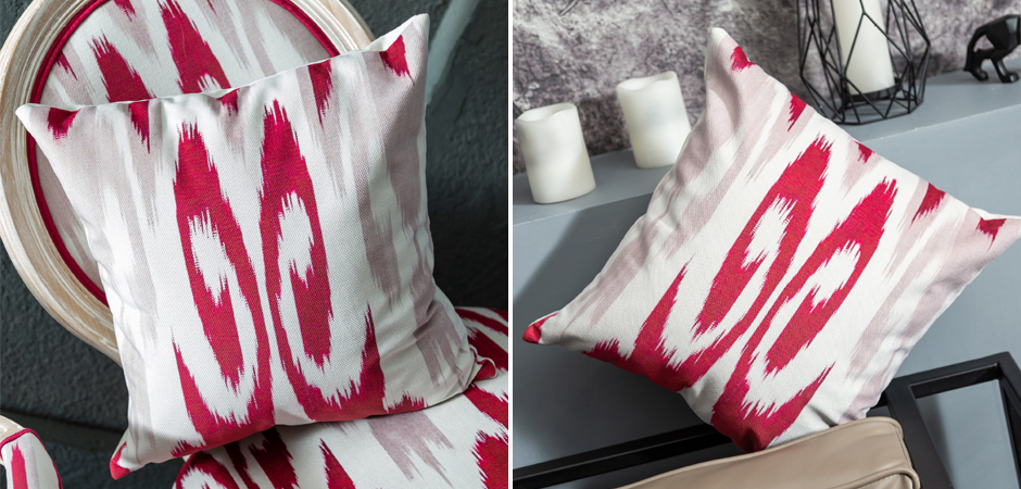 Декоративная подушка Ikat Pattern Красная Декоративная подушка Ikat Pattern Красная - Loft-Concept в Барнауле