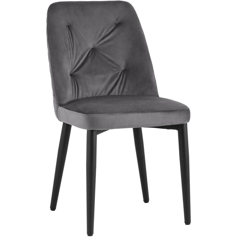 Стул Emma Chair Серый Велюр Серый Черный Стул Emma Chair Серый Велюр Серый Черный в Барнауле | Loft Concept