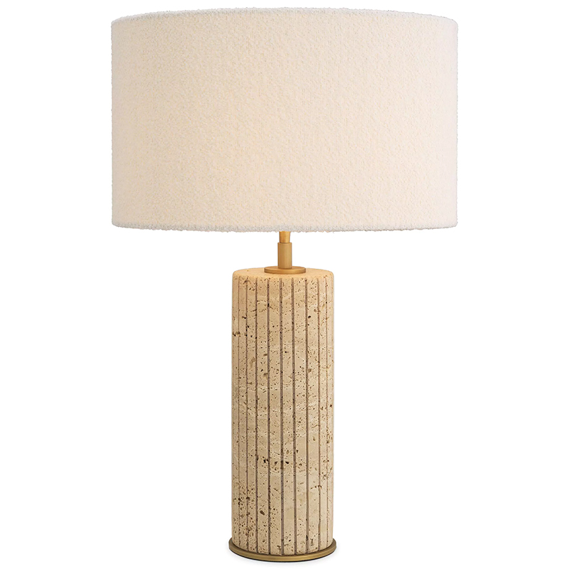 Настольная лампа Eichholtz Table Lamp Giova Round Белый Латунь Бежево-серый Настольная лампа Eichholtz Table Lamp Giova Round Белый Латунь Бежево-серый в Барнауле | Loft Concept