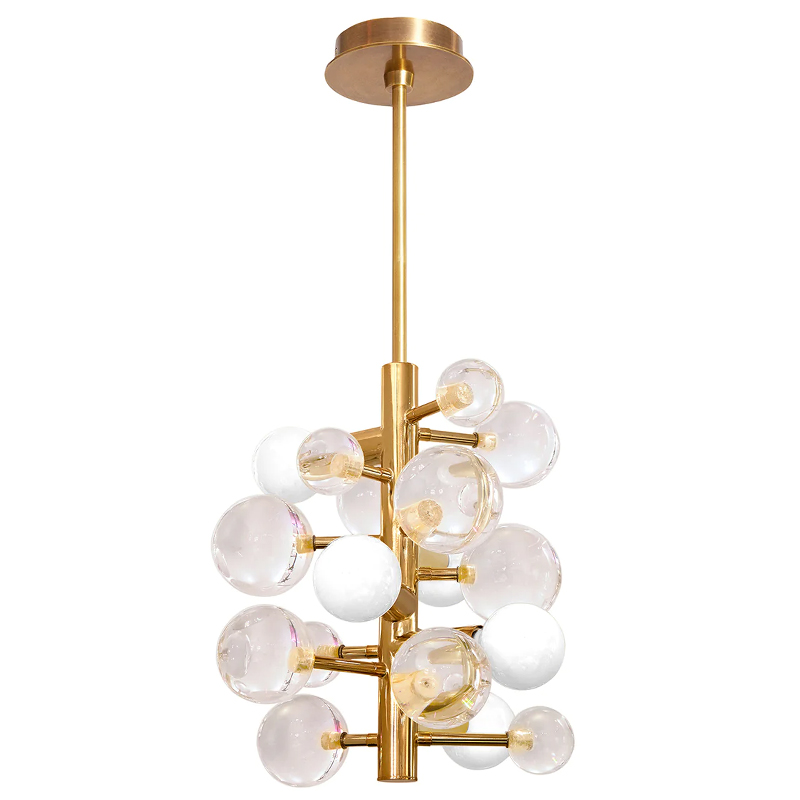 Светильник Jonathan Adler GLOBO FIVE-LIGHT CHANDELIER Clear Золотой Прозрачное Стекло Белый Светильник Jonathan Adler GLOBO FIVE-LIGHT CHANDELIER Clear Золотой Прозрачное Стекло Белый в Барнауле | Loft Concept