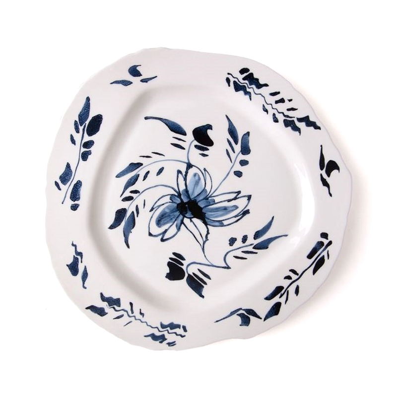 Тарелка Seletti English Delft Белый Синий в Барнауле | Loft Concept 