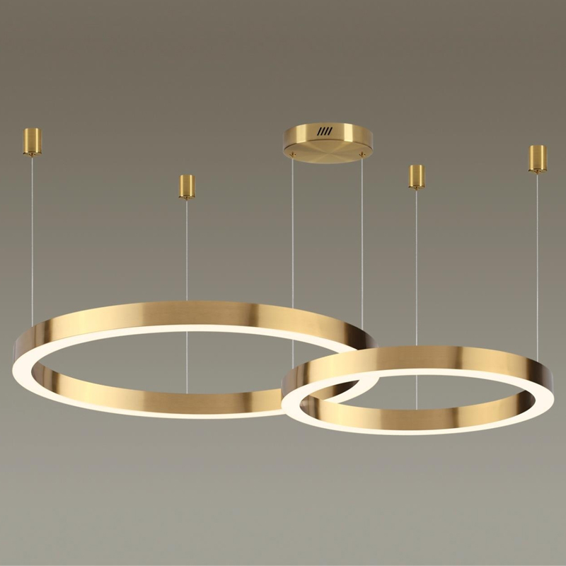 Люстра 2 Gold Ring Horizontal Золотой Люстра 2 Gold Ring Horizontal Золотой в Барнауле | Loft Concept