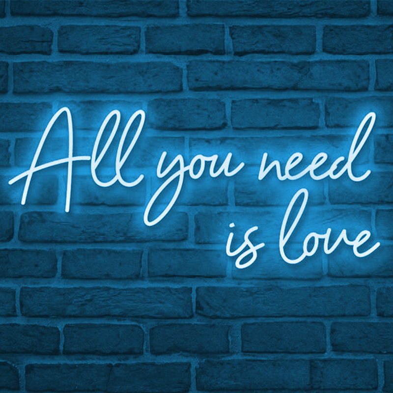 Неоновая настенная лампа All You Need is Love Neon Wall Lamp Синий Синий Прозрачный Неоновая настенная лампа All You Need is Love Neon Wall Lamp Синий Синий Прозрачный в Барнауле | Loft Concept