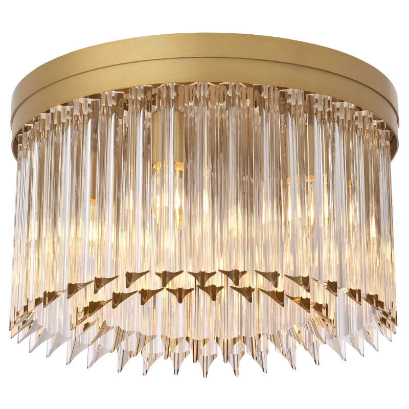 Потолочный светильник Eichholtz Ceiling Lamp Evina Латунь Прозрачное Стекло в Барнауле | Loft Concept 