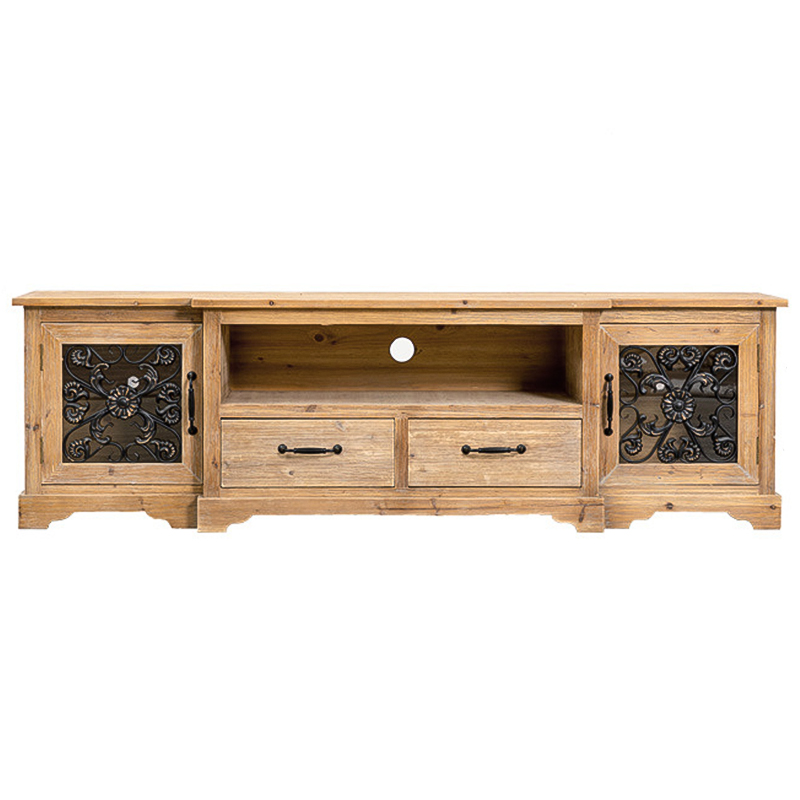 ТВ-Тумба Basile Provence Wood TV Stand Коричневый Древесина Прозрачное Стекло Черный ТВ-Тумба Basile Provence Wood TV Stand Коричневый Древесина Прозрачное Стекло Черный в Барнауле | Loft Concept