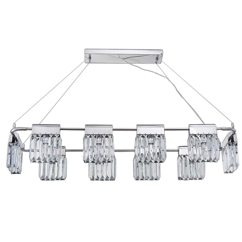 Люстра Crystal Pendants chrome 10 Хром Прозрачное Стекло Люстра Crystal Pendants chrome 10 Хром Прозрачное Стекло в Барнауле | Loft Concept