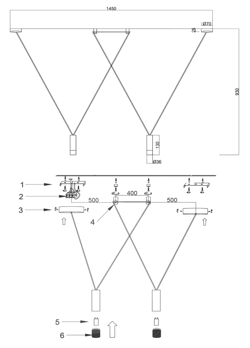 Wireflow LED White Suspension lam 2 патрона Wireflow LED White Suspension lam 2 патрона в Барнауле