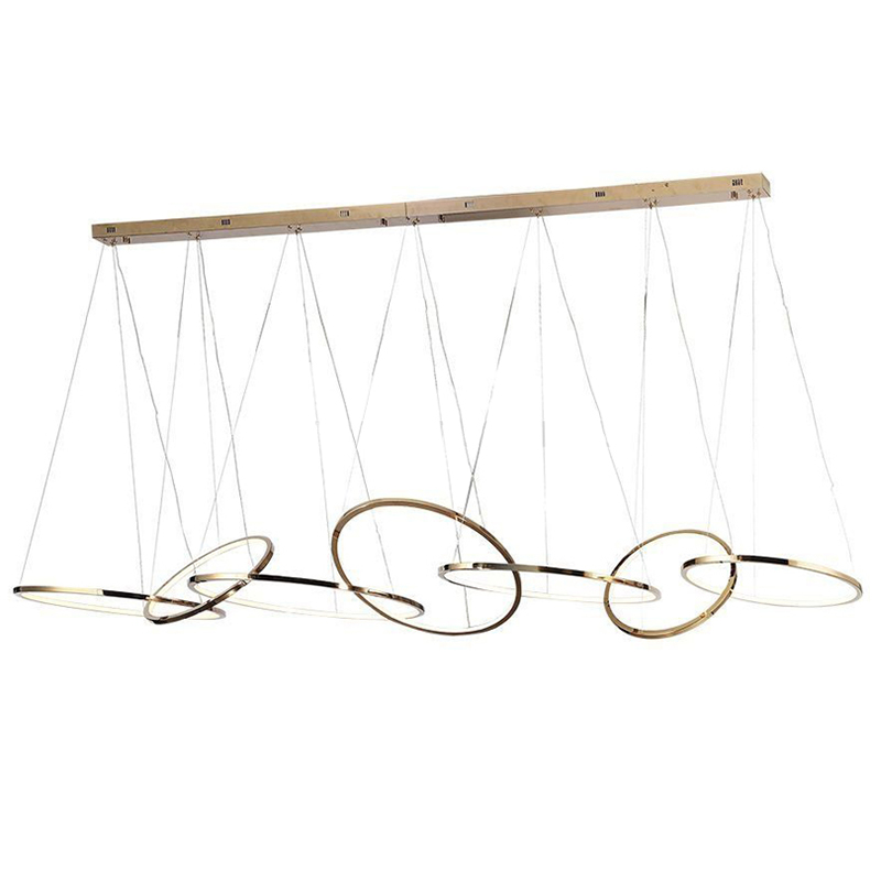 Люстра Ring Connection Horizontal Chandelier Gold Золотой Люстра Ring Connection Horizontal Chandelier Gold Золотой в Барнауле | Loft Concept