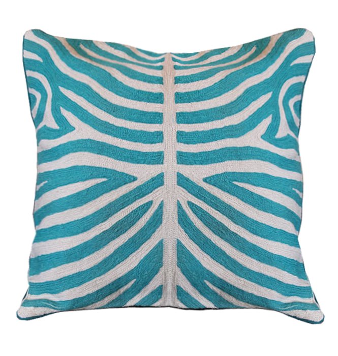 Подушка Turquoise Zebra Бирюзовый Белый Подушка Turquoise Zebra Бирюзовый Белый в Барнауле | Loft Concept