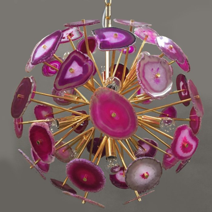 Люстра Agate Burst Chandelier Lilac Золотой Сиреневый Люстра Agate Burst Chandelier Lilac Золотой Сиреневый в Барнауле | Loft Concept