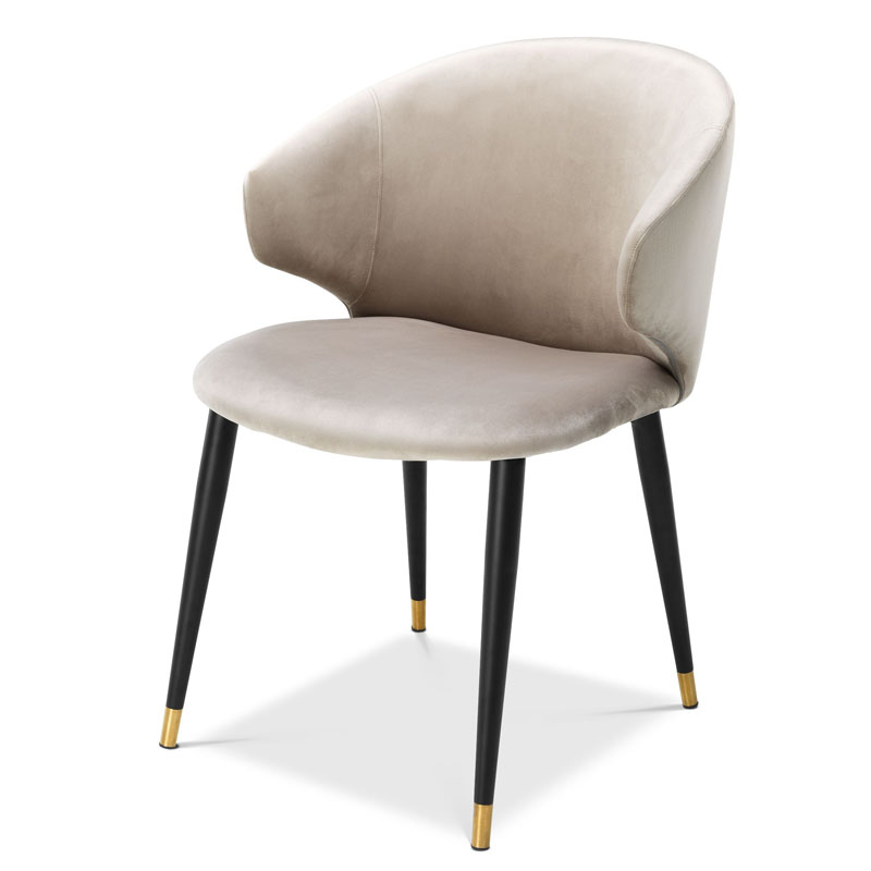 Стул Eichholtz DINING CHAIR VOLANTE beige Бежевый Черный Золотой Стул Eichholtz DINING CHAIR VOLANTE beige Бежевый Черный Золотой в Барнауле | Loft Concept