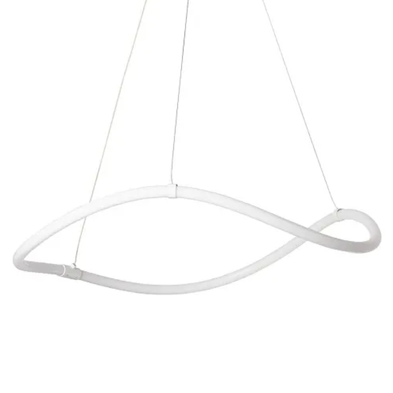 Люстра белого цвета с волнистым светодиоидным кольцом Luke Lampco Tracer Lamp Белый в Барнауле | Loft Concept 