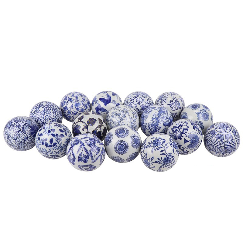 Статуэтка Oriental Blue & White Pattern Ball Белый Синий Статуэтка Oriental Blue & White Pattern Ball Белый Синий в Барнауле | Loft Concept