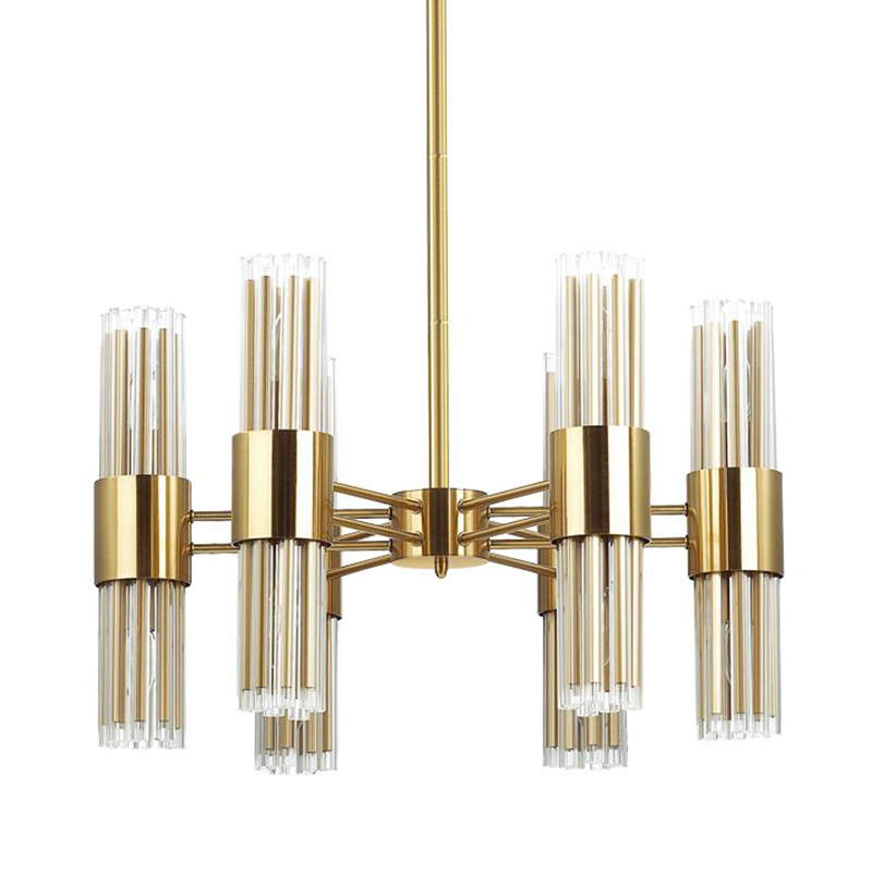 Люстра Gladwin Glass Tubes Chandelier Прозрачный Золотой Люстра Gladwin Glass Tubes Chandelier Прозрачный Золотой в Барнауле | Loft Concept