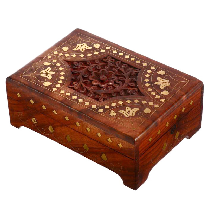 Шкатулка Fulari Indian Inlay Box Коричневый Шкатулка Fulari Indian Inlay Box Коричневый в Барнауле | Loft Concept