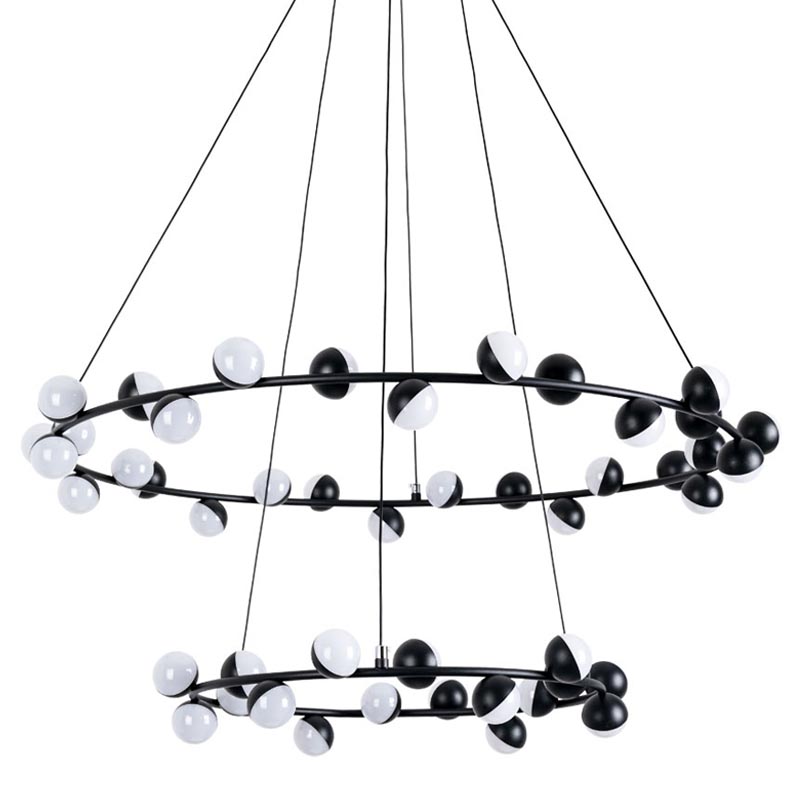 Люстра Vilelme Chandelier black double Черный в Барнауле | Loft Concept 