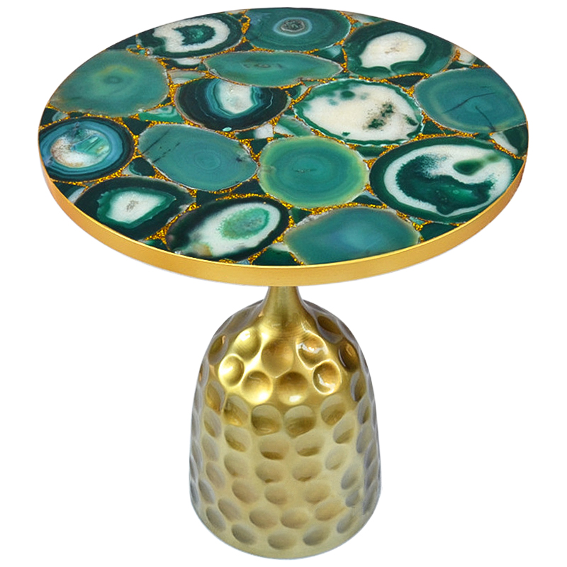 Приставной стол Cluster Surface Green Agate Side Table Зеленый Латунь Золотой Приставной стол Cluster Surface Green Agate Side Table Зеленый Латунь Золотой в Барнауле | Loft Concept